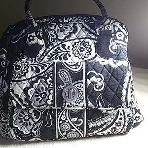 Vera Bradley Black White Paisley Satchel